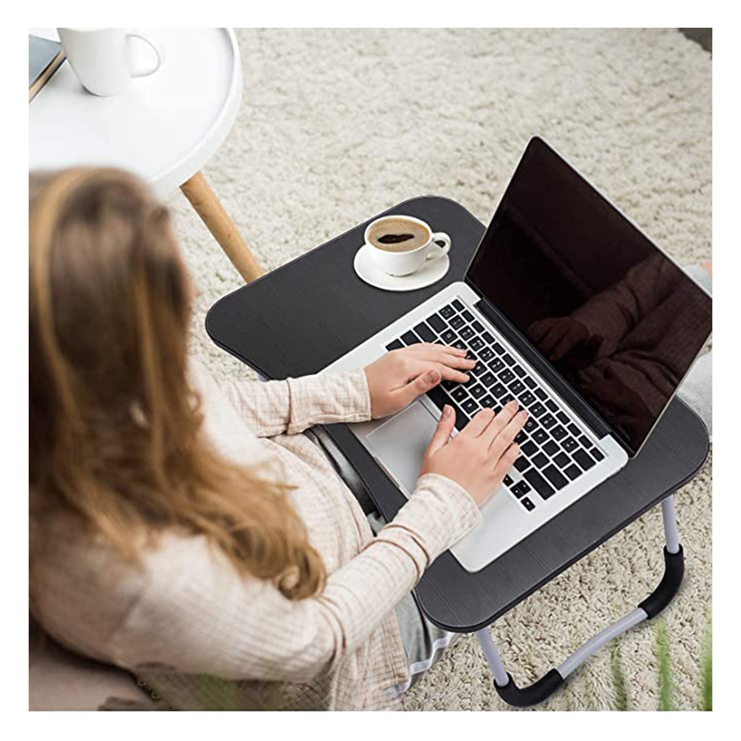 4989 Laptop Table Foldable Portable Notebook Bed Lap Desk Tray Stand Reading Holder with Coffee Cup Slot for Breakfast, Reading & Movie Watching. DeoDap 4989 Laptop Table Foldable Portable Notebook Bed Lap Desk Tray Stand Reading Holder with Coffee Cup Slot for Breakfast, Reading & Movie Watching. DeoDap